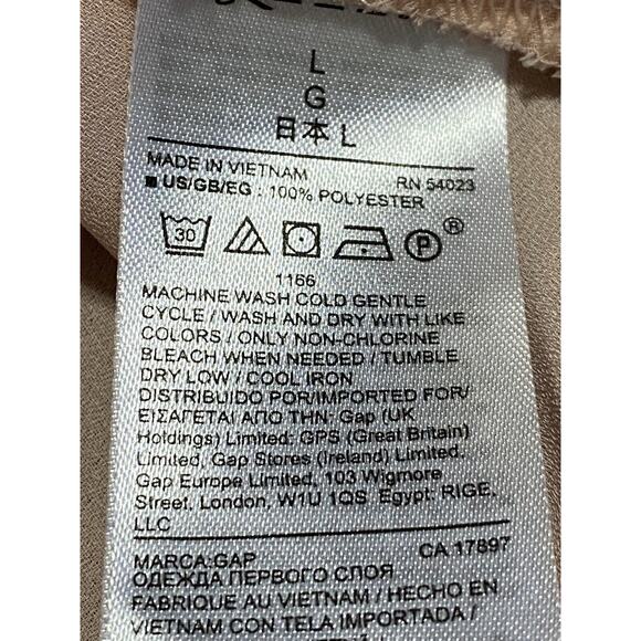 Gap Women’s Light Pink Flutter Sleeves Tie Neck Peplum Blouse Size Large - Picture 6 of 7